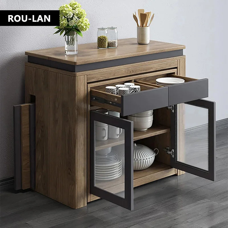 Modern Extendable Dining Table with Storage