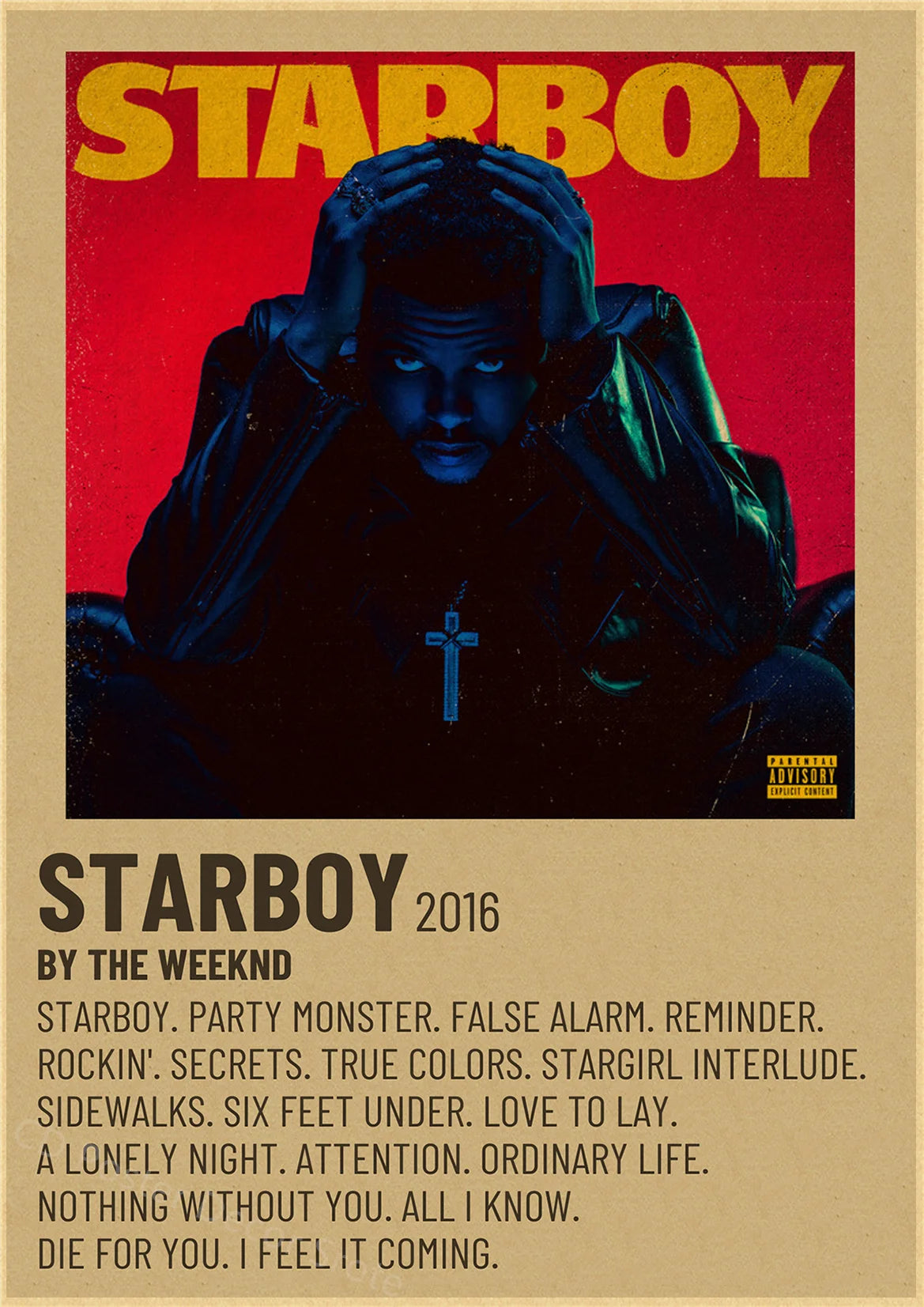 Rapper The Weeknd Retro Poster