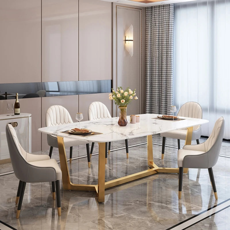 Italian Luxury Modern Marble Dining Table Set