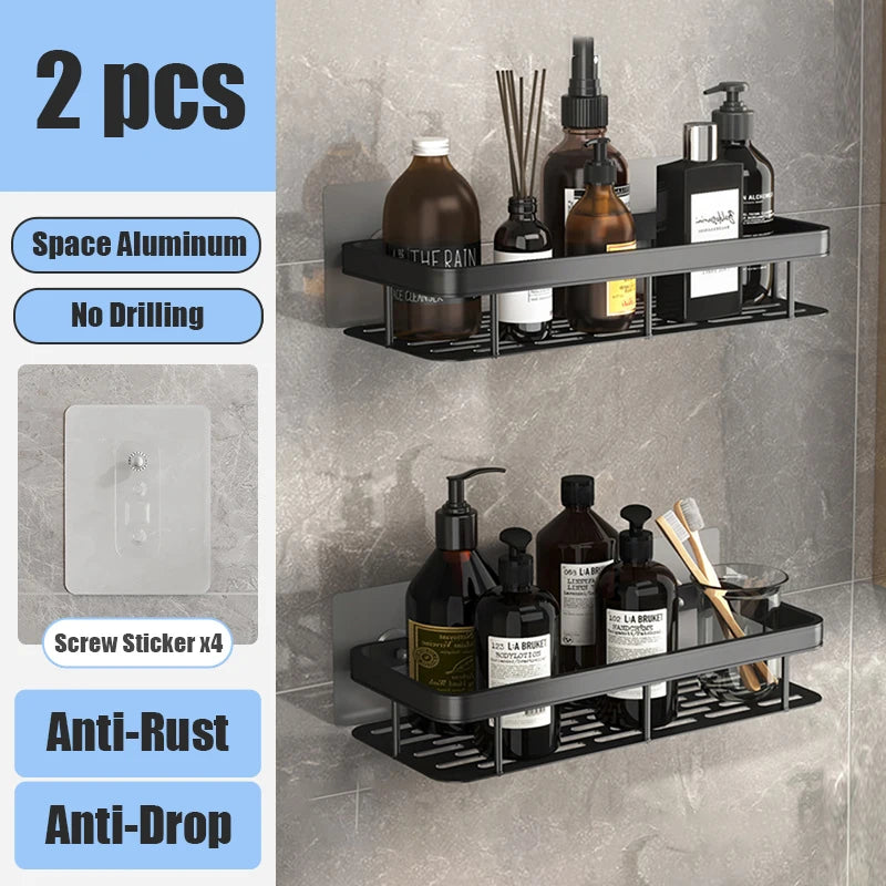 Bathroom Shelf No Drill Organizer Rack