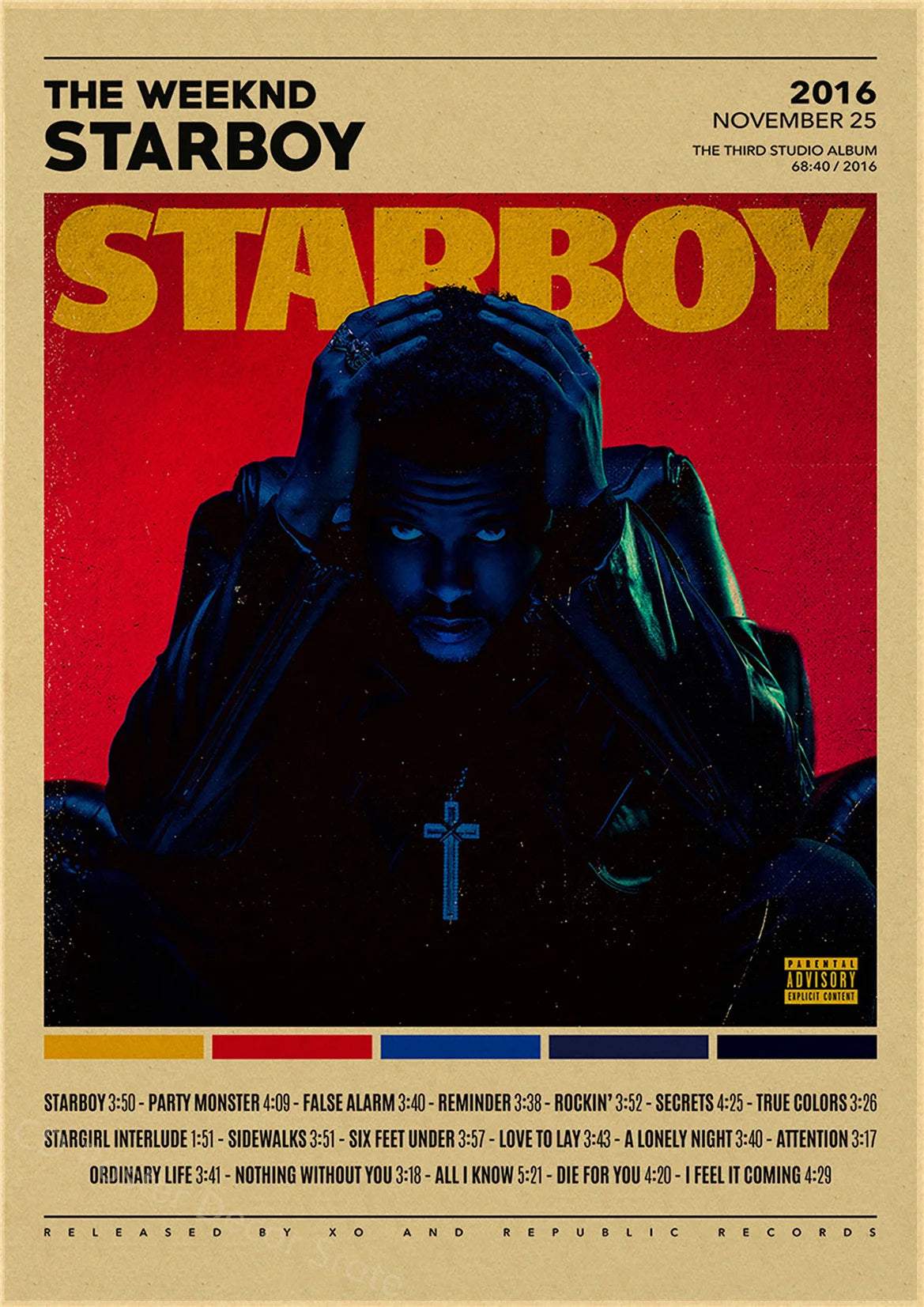 Rapper The Weeknd Retro Poster