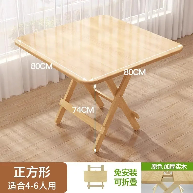 Solid Wood Folding Dining Table